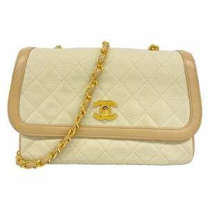 CHANEL Cream Shoulder Bag